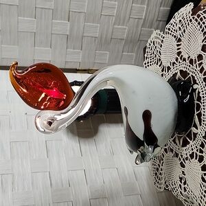 👉*ART GLASS* PELICAN W/ ORANGE FISH IN MOUTH ~HANDBLOWN